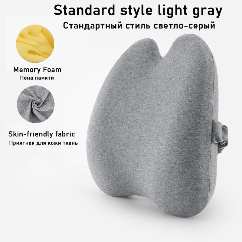 Memory Foam Lumbar Cushion Orthopedic Pillow Office Chair Cushion Support Waist Back Pillow Sets Car Seat Cushion Hips Massager