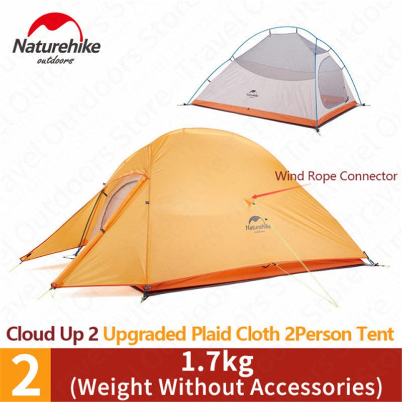 Naturehike tent Upgrade Cloud Up 1 2 3 Persons Camping Tent Outdoor 20D Silicone Ultralight Tent With Free Mat NH17T001-T