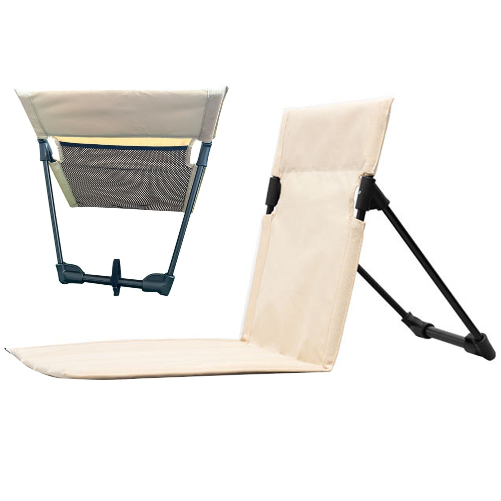 Foldable Camping Chair Outdoor Garden Single Lazy Chair Backrest Cushion Picnic Supplies Camping Folding Back Chair Beach Chairs