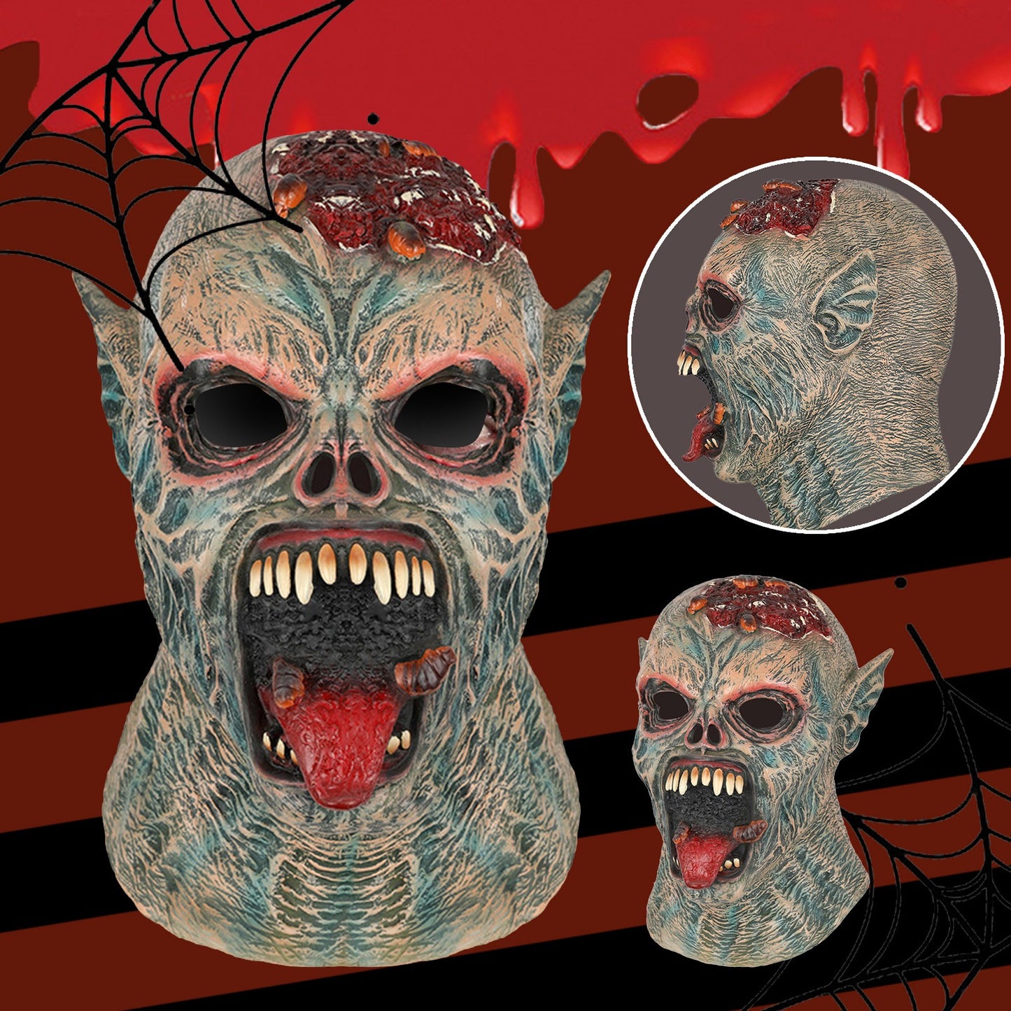 Halloween Horror Biochemical Zombie Carrion Latex Headgear Adult
