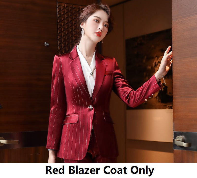 Acetate Satin Suit Professional Women's Pants Suit Small Suit