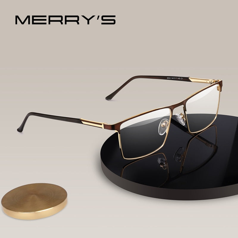 MERRYS DESIGN Men Luxury Glasses Frame Male Square Optical  Business Style Myopia Prescription Hyperopia Alloy Eyeglasses S2052