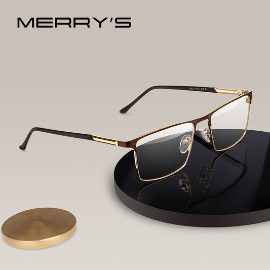 MERRYS DESIGN Men Luxury Glasses Frame Male Square Optical  Business Style Myopia Prescription Hyperopia Alloy Eyeglasses S2052