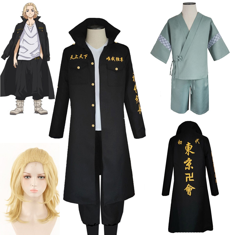 Anime Tokyo Revengers Sano Manjiro Cosplay Costume Unisex Tokyo Manji Gang Mikey Jacket Cloak Pants Halloween Party