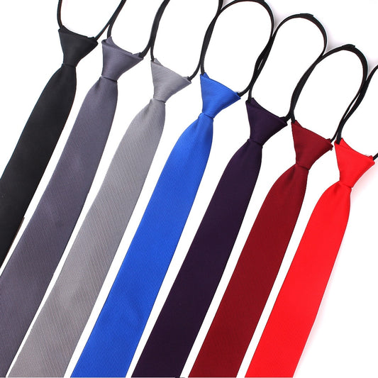 Zipper Necktie For Men Women Tie for Boys Girls Suits 6cm SolidTies Slim Girls Neck tiie Gravatas Rubber Pre-tied Tie