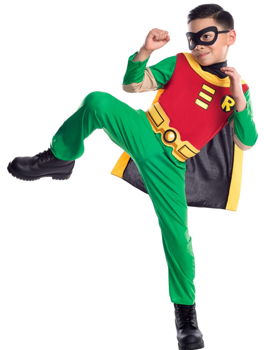 Young Justice Teen  Tim Drake  Robin 3-10years Kids 4pcs/1set Damian Costume Halloween Uniform Custom