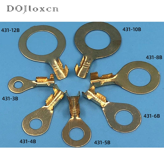 20/50/200/500 Pcs Auto Splices Ring Round Terminal Crimping Loose Pins Wiring Plug Tab Copper Opening Nose End DJ431-3B DJ431-4B