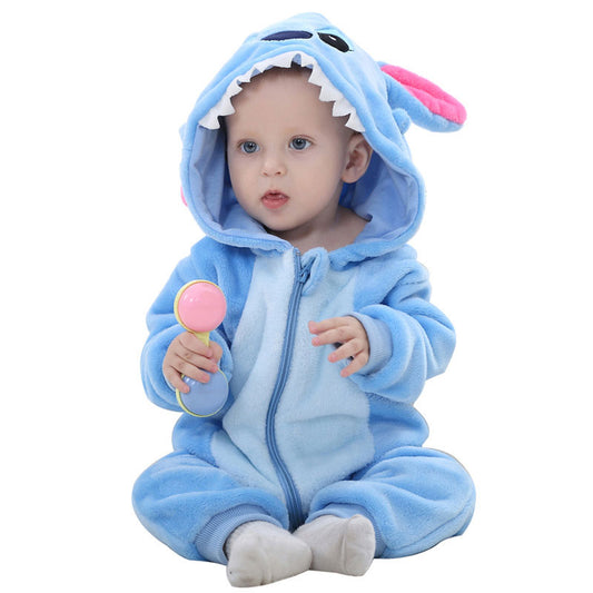 Baby Costume Blue stich Cosplay Anime Boy Girl Halloween Pajamas 1-3 Years Children Kid kawaii Cute Zipper Kigurumis Jumpsuit