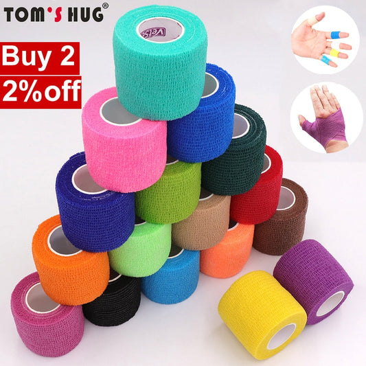 18 Colors Colorful Athletic Wrap Tape Self Adhesive Elastic Bandage Elastoplast Sports Protector Knee Finger Ankle Palm Shoulder