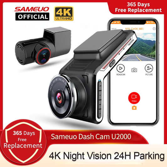 U2000 dash cam front and rear 1440p view camera Lens CAR dvr with 2 cam video recorder Auto Dvrs Night Vision 24H Parking mode