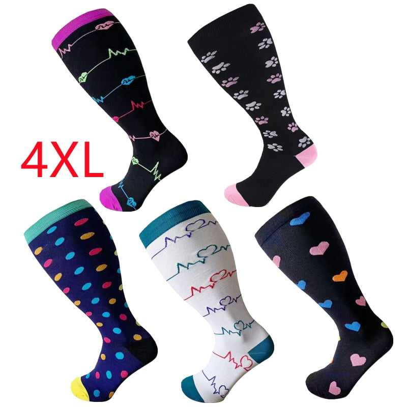 Compression Socks Varicose Veins Knee High Sock Anti Fatigue Pain Relief Sportrs Compression Socks Travel Plus Size Stocking