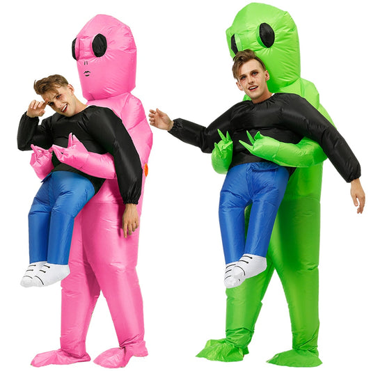 Kids Adult ET Alien Inflatable Costume Anime Suits Dress Mascot Halloween Party Cosplay Costumes for Man Woman Boys Girls