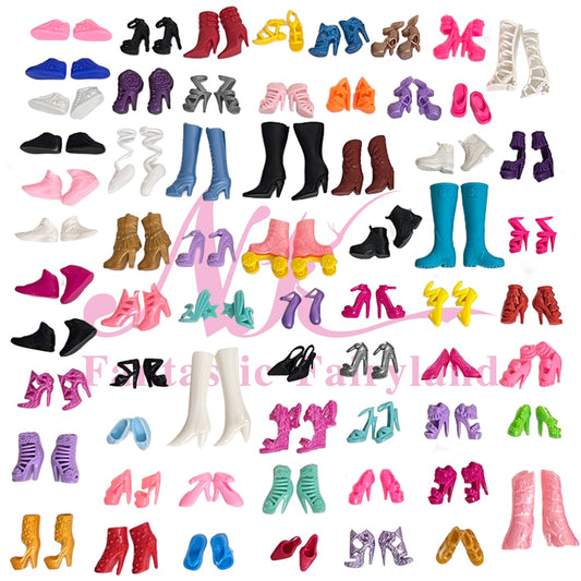 NK Hot sale  Doll Shoes Colorful Cute Heels Fashion  Hangers For Barbie Doll Accessories  High Quality Baby Playhouse Toy JJ