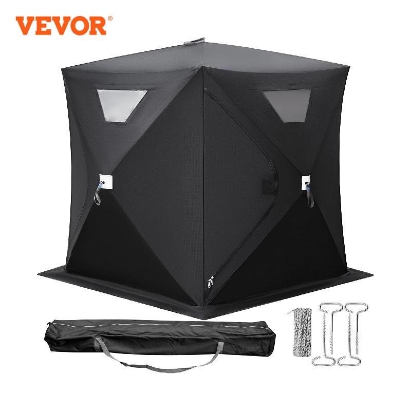 VEVOR Ice Fishing Tent Warm Awning Pop-Up 2-Person Oxford Fabric Waterproof Windproof Canopy for Winter Fishing Camping Hiking